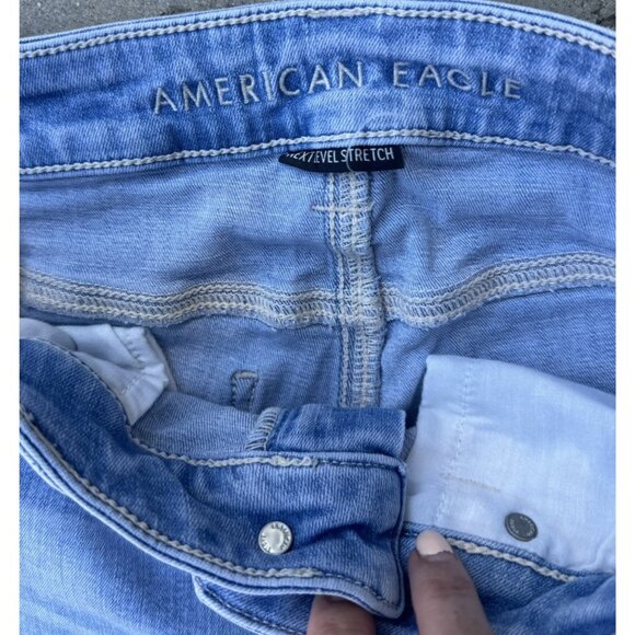 American Eagle Size 4 Festival Flare Light Wash Jeans Boho Hippy Skater Preppy - Picture 5 of 8